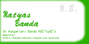 matyas banda business card